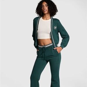 NWT Victoria’s Secret Ivy fleece zip up cardigan AND split hem fleece pants- L